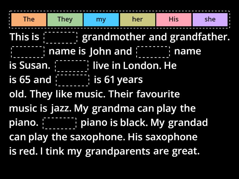 Possessive Adjectives Revision Missing Word 5613