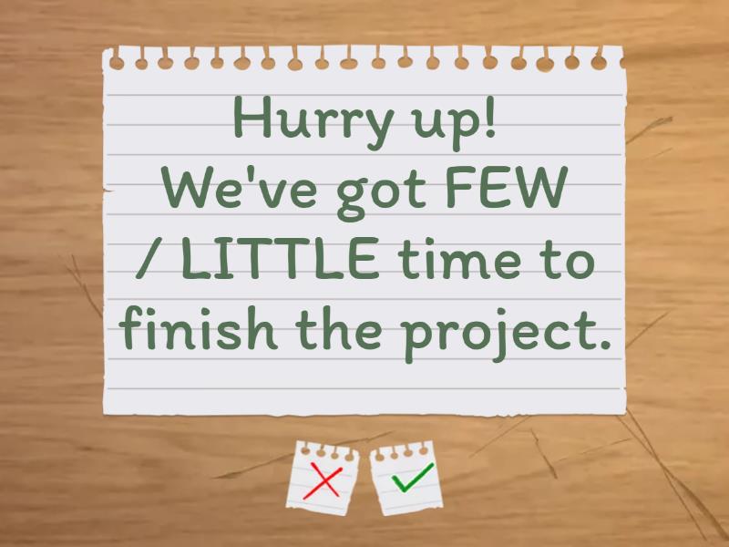 Few/ Little/ A few / A little - Flash cards
