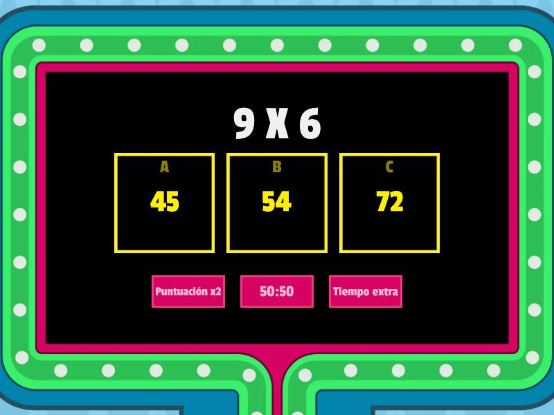 TABLAS DE MULTIPLICAR 6° Concurso de preguntas