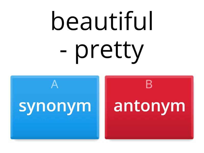 Synonyms And Antonyms - Quiz