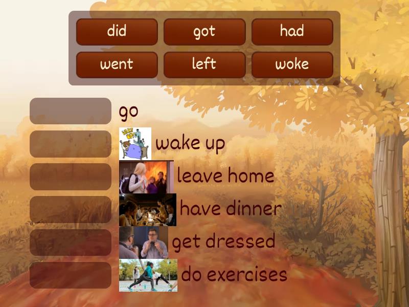 Daily routine Past Simple - Match up