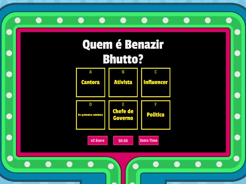 TRABALHO DE PORTUGUES-Benazir Bhutto - Gameshow Quiz