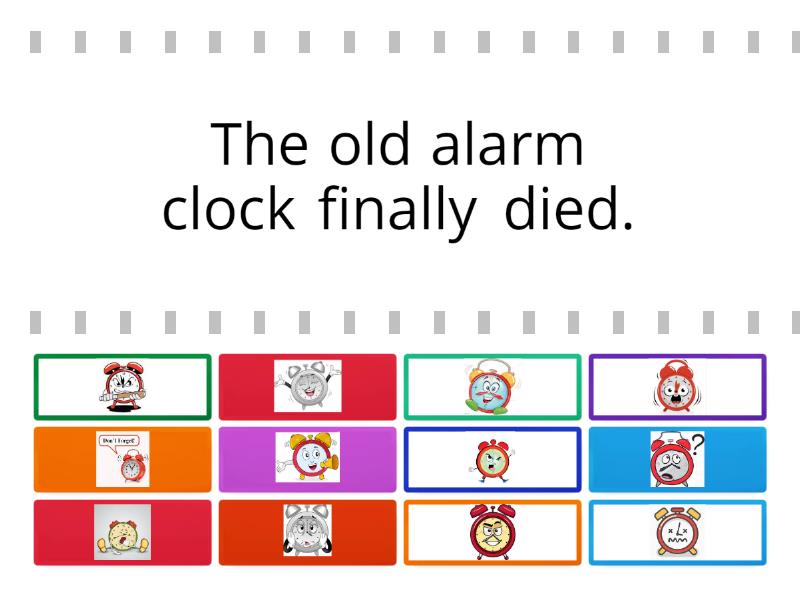 Alarm Clock Personification Find the match