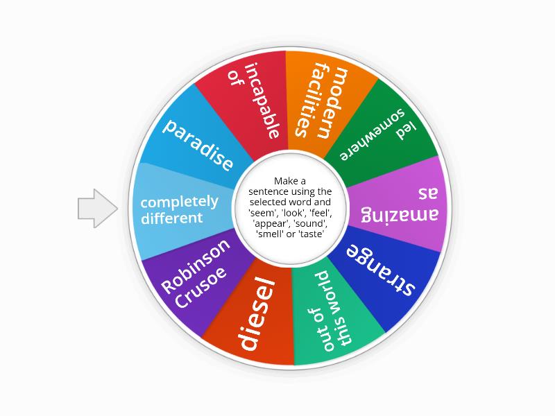 Grammar linking verbs review - Random wheel