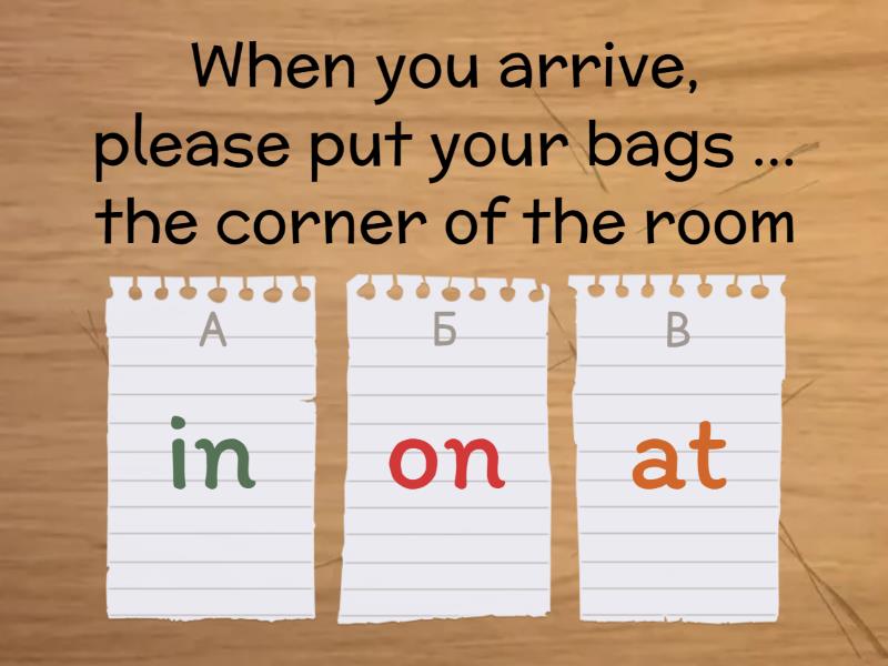 Unit 7C. Prepositions. Choose the correct option - Quiz