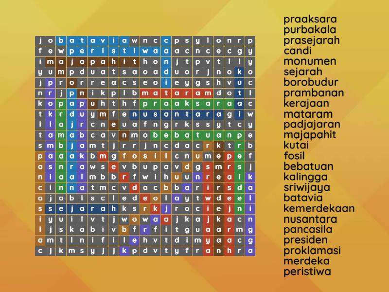 Sejarah - Wordsearch