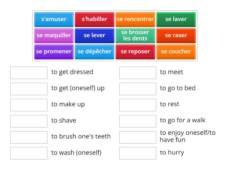 Reflexive Verbs - Infinitive - Match Up