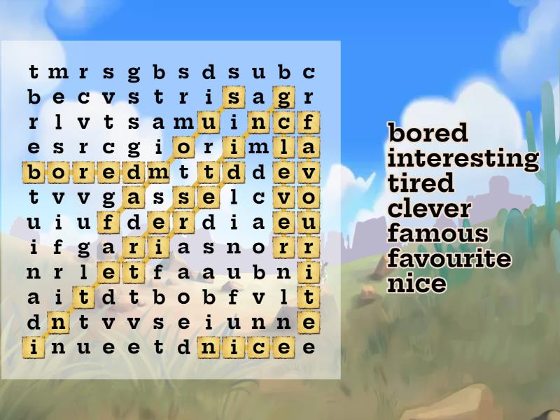 7C. adjectives II - Wordsearch