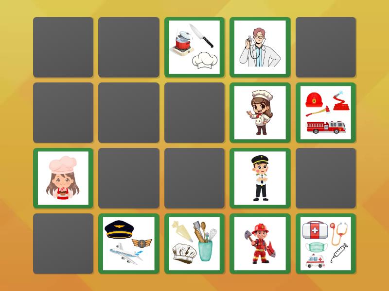 community helpers and their tools - Matching pairs
