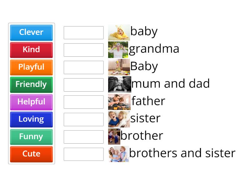 Family Members' Descriptions - Match up
