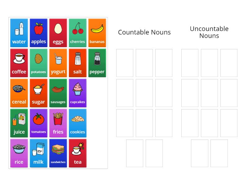 Countable and Uncountable Nouns Group sort