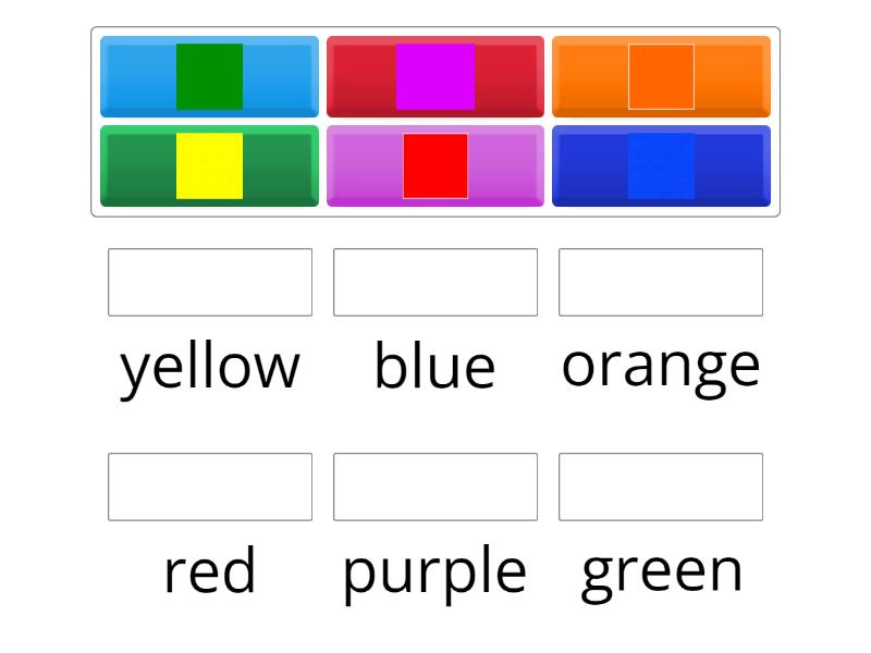 Belajar warna dalam bahasa Inggris - Match up