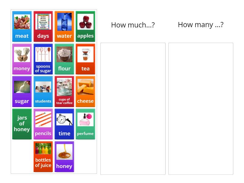 SPEAKOUT elementary: much / many - Group sort