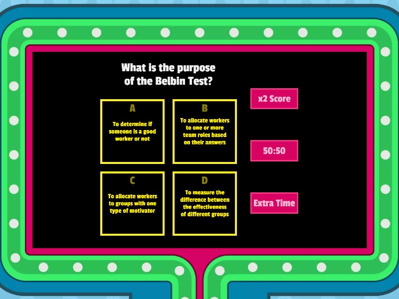 Measuring Team Roles - Gameshow quiz