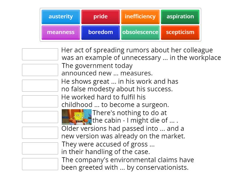 C2 Abstract nouns - Match up