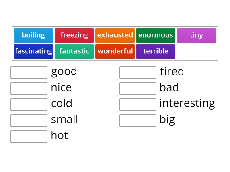 Gradable and non-gradable adjectives - Match up