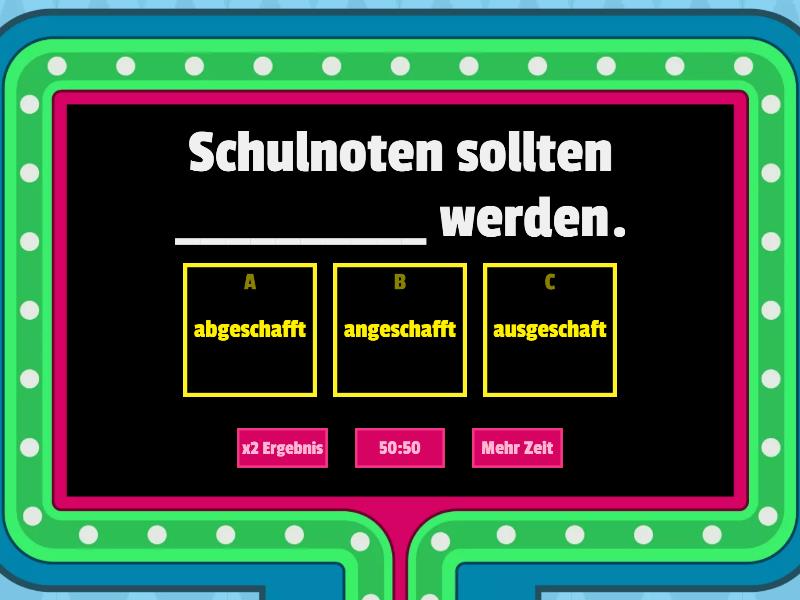 Schulnoten - Gameshow Quiz