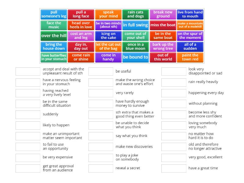 IDIOMS - Match up