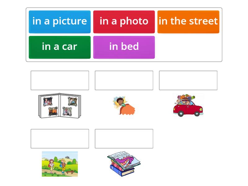 prepositions of place phrases - Match up