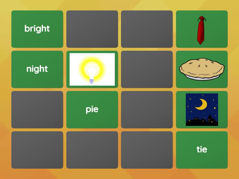 Long i (ie, igh) - Matching pairs