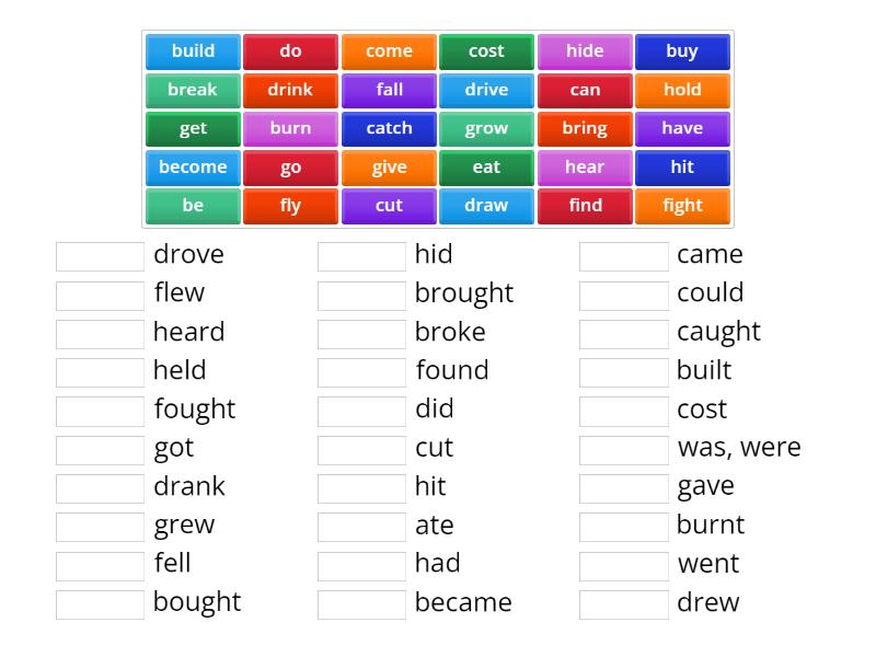 Irregular words Project 1 - Match up
