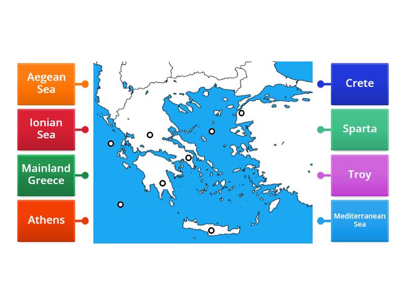 Ancient Greece Map - Labelled diagram