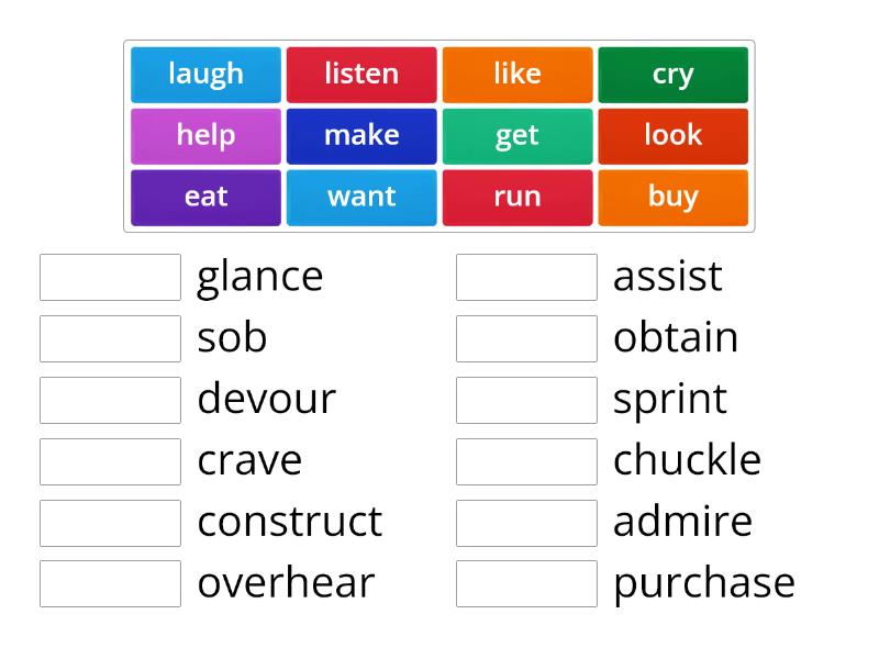 Common Verbs and Vivid Verbs 2 - Match up