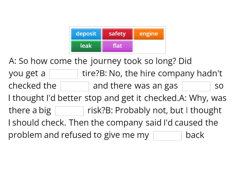 Problems with renting - Complete the sentence