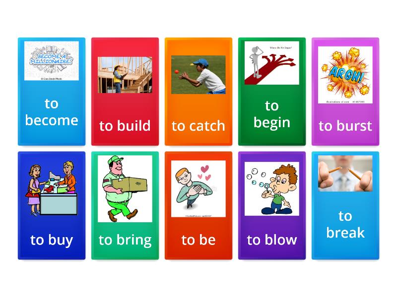 irregular verbs 1 verb past+past participle - Flip tiles