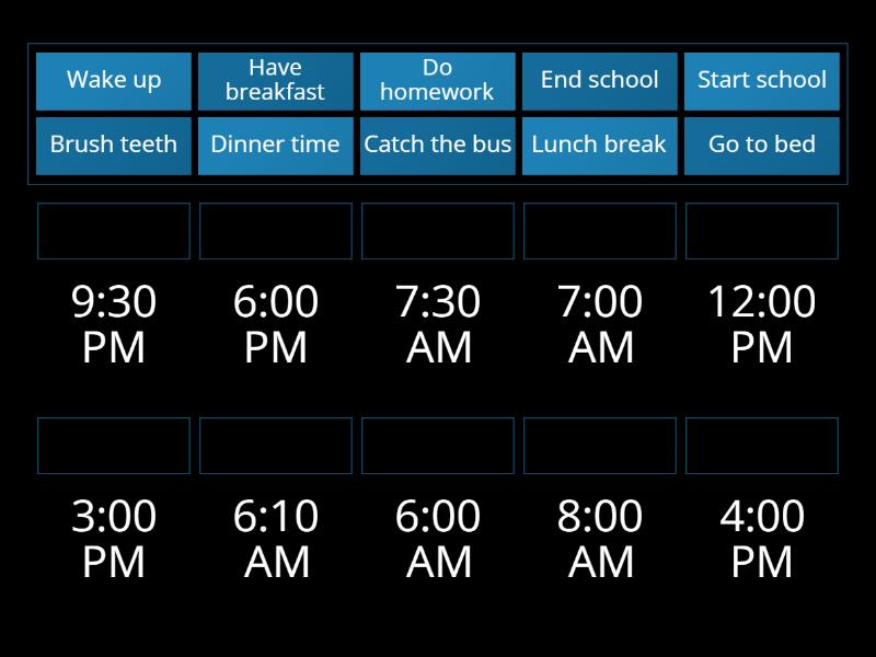 Daily Routine & Time Matching - Match up