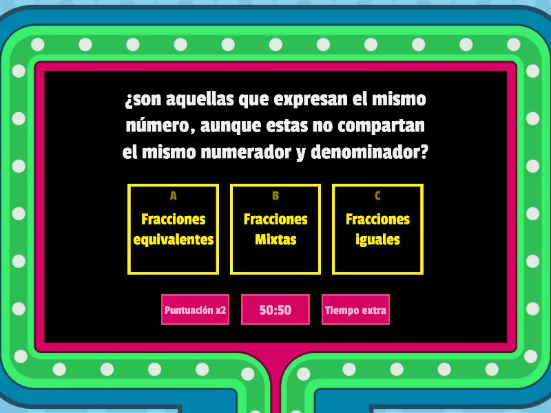 Fracciones Equivalentes - Gameshow Quiz