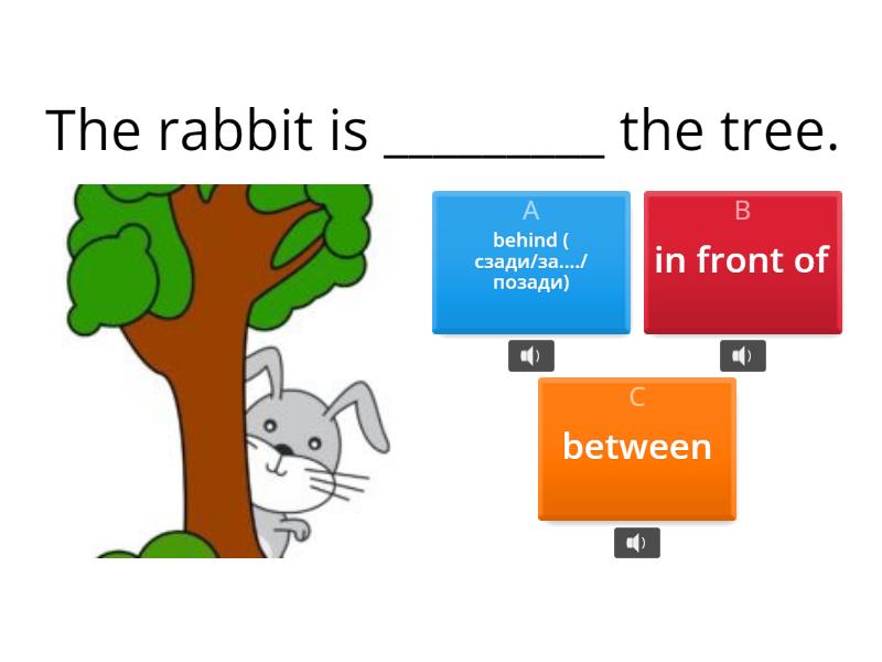 Behind, in front of, between, above - Quiz