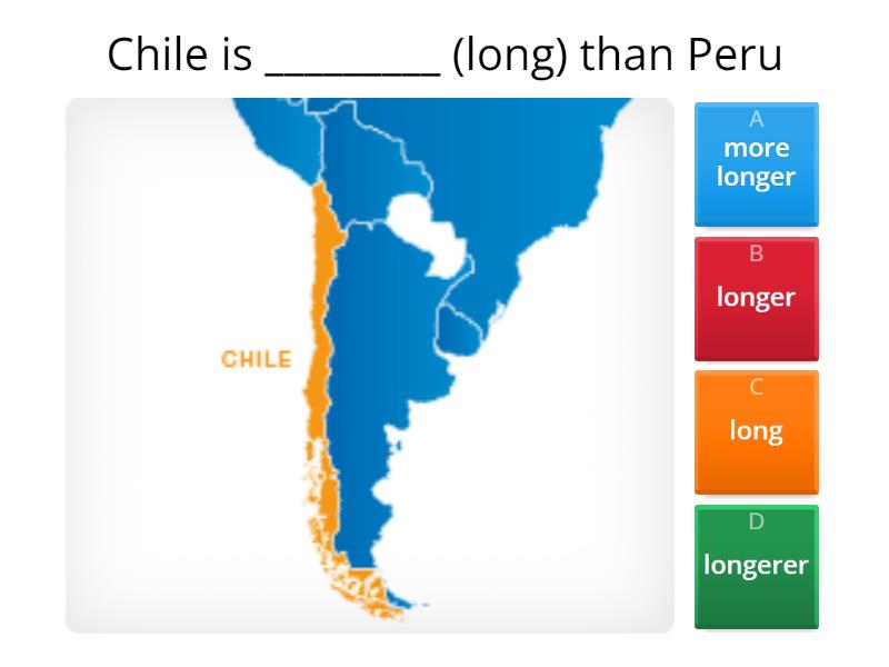 Countries Comparative Adjectives - Quiz