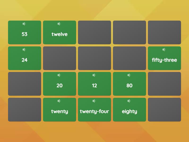 Numbers A2 - Matching pairs