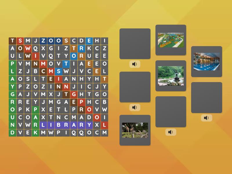 Places in Town - Wordsearch