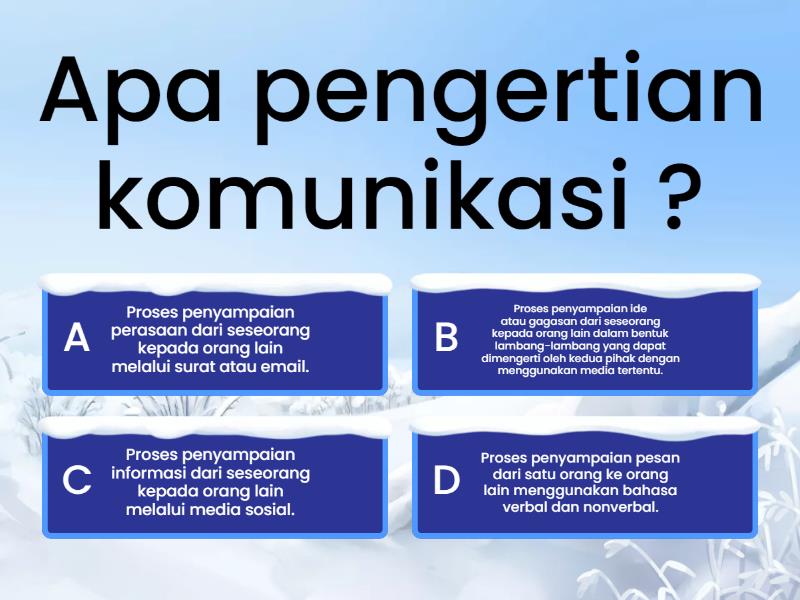 KOMUNIKASI DALAM ORGANISASI DAN KETERAMPILAN INTERPERSONAL - Quiz