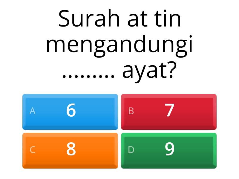 HAFAZAN SURAH AT TIN - Quiz