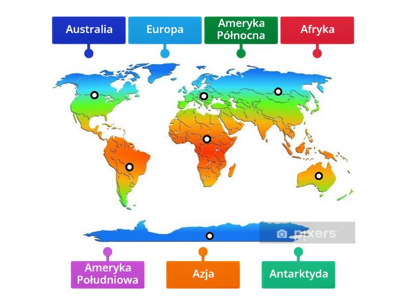 Kontynenty - Labelled diagram