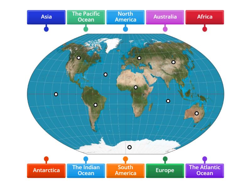 Map of the world - Labelled diagram