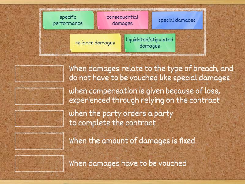 Types of damages - Match up