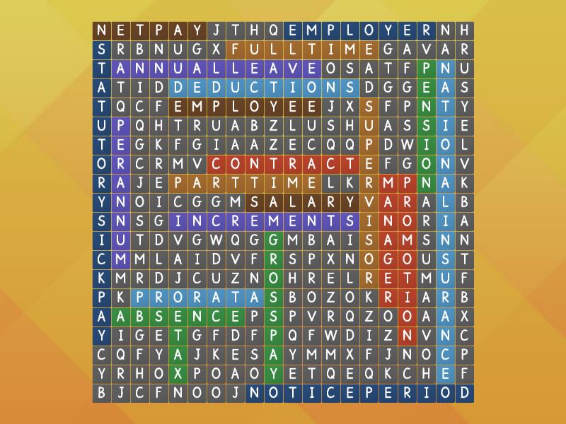 Employment Wordsearch