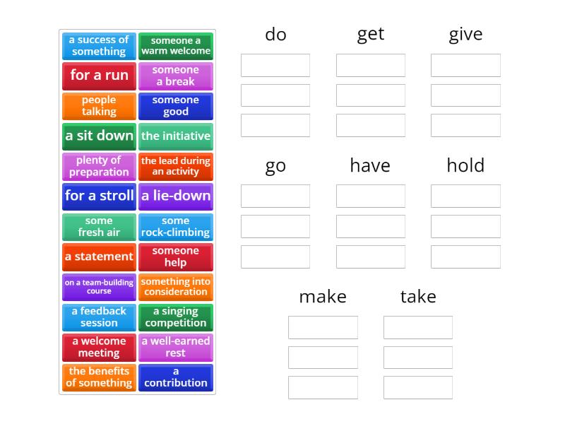 C2 Delexical verbs - Group sort