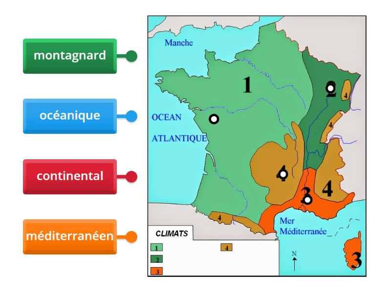 Les Climats De La France Labelled Diagram