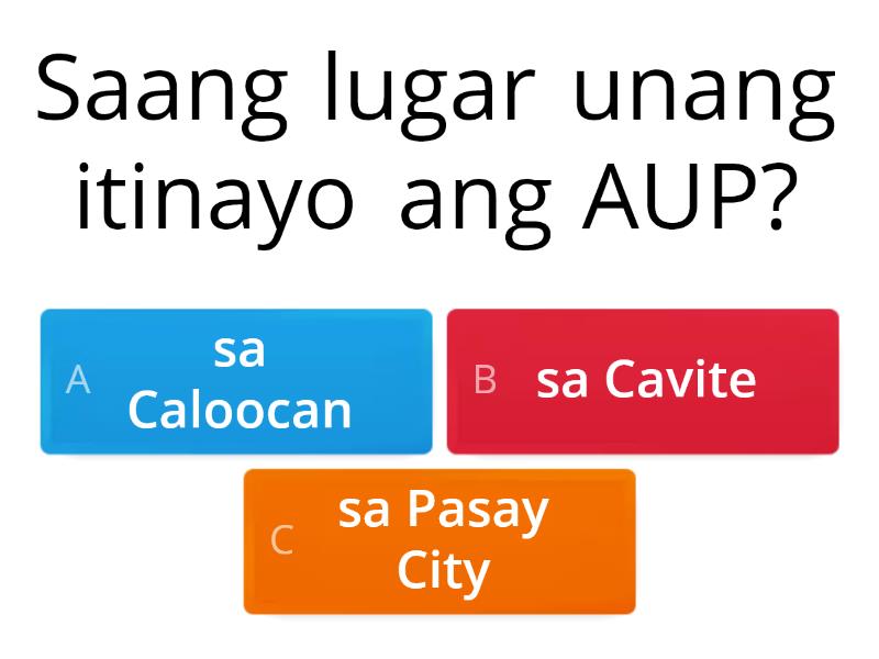 Kasaysayan Ng AUP - Cuestionario