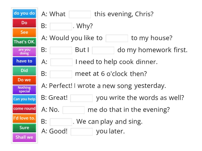 Functional language: suggestions and invitations - Complete the sentence