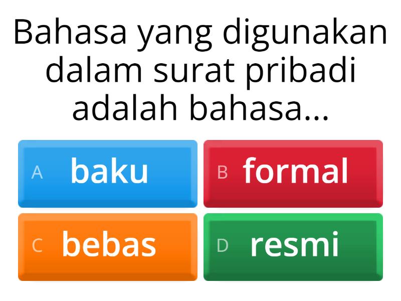 Surat Pribadi Dan Surat Dinas - Quiz