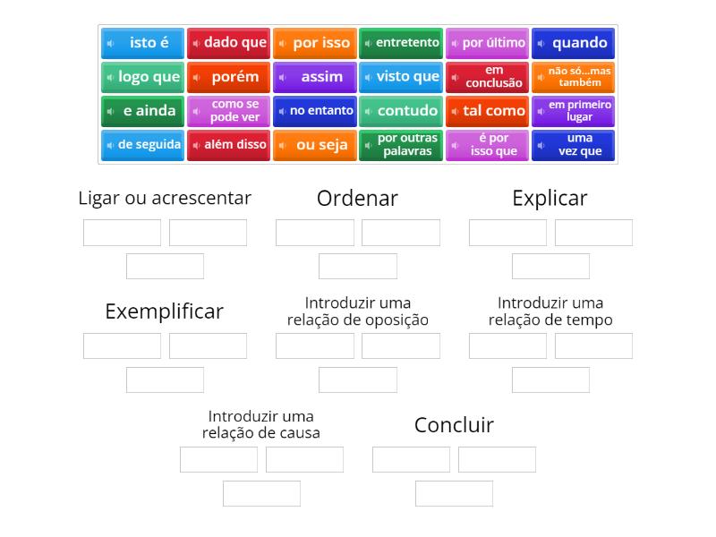 Conectores Discursivos. - Classificação Em Grupos