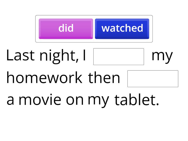 Choose The Correct Past Tense Form Of Each Verb Missing Word