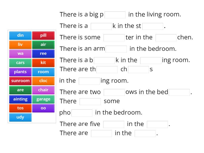 Everybody Up 2 - Unit 6 - There is / There are - Completar la frase