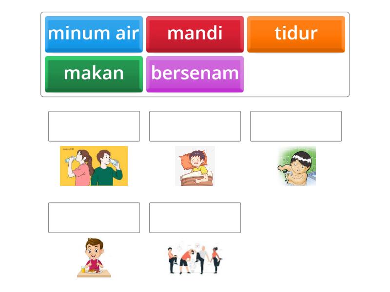 PADANKAN GAMBAR DENGAN KATA KERJA - Match up